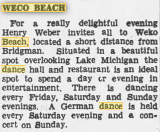 Weko Beach Pavillion (Weco Beach) - June 1938 Article